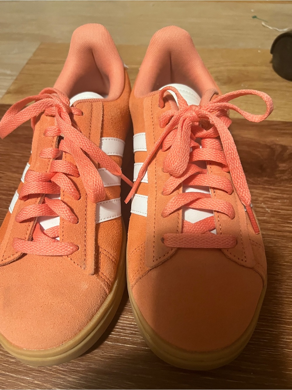 adidas Coral Suede Lace-Up Sneakers with White Stripes